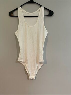 Classic White Ribbed Bodysuit - Women